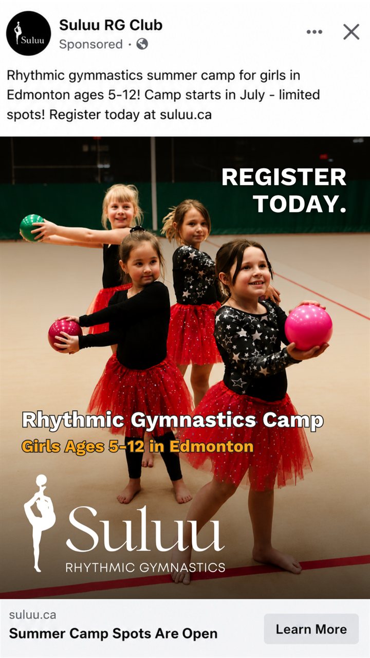 Suluu RG summer camp Facebook ad: Register today